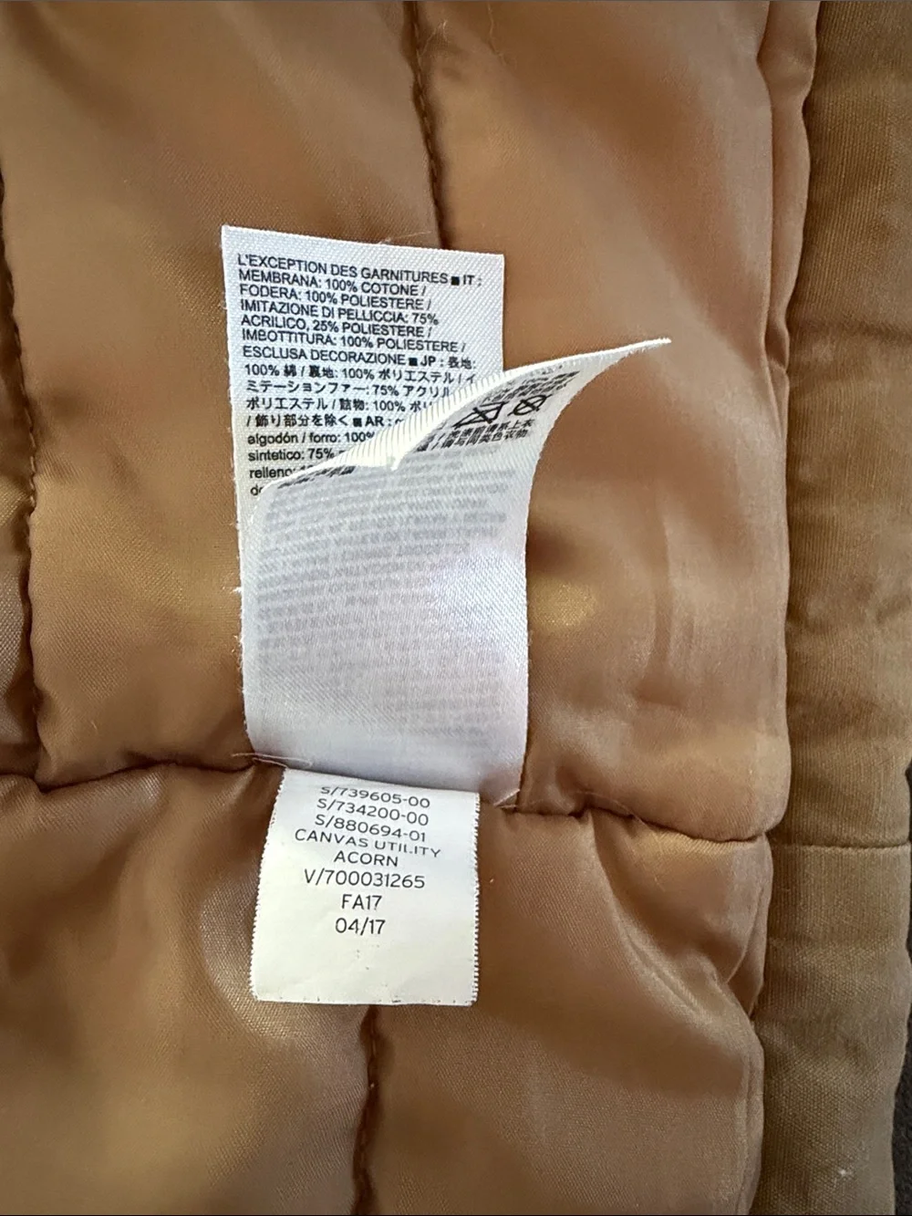 GAP Kids Hooded Puffer Jacket with Faux-Fur Trim in Tan